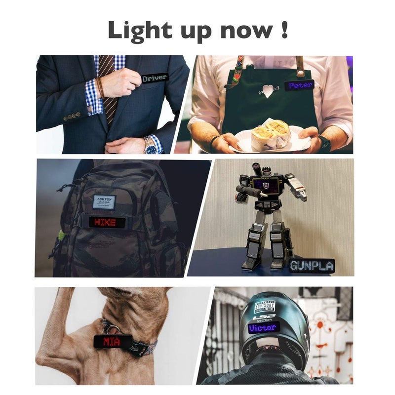 EKR Wireless Bluetooth LED Name Badge Rechargeable Name Tag Cellphone Programmable by EKR (Blue) - Image 5